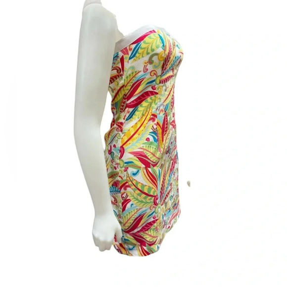 Tommy Hilfiger Tropical Floral Mini Strapless Dress Multicoloured Size 2 - Picture 3 of 8